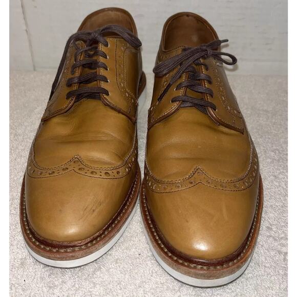 Men Allen Edmonds Tan Leather Casual Oxford Shoes Cream Size 10 D main image 9